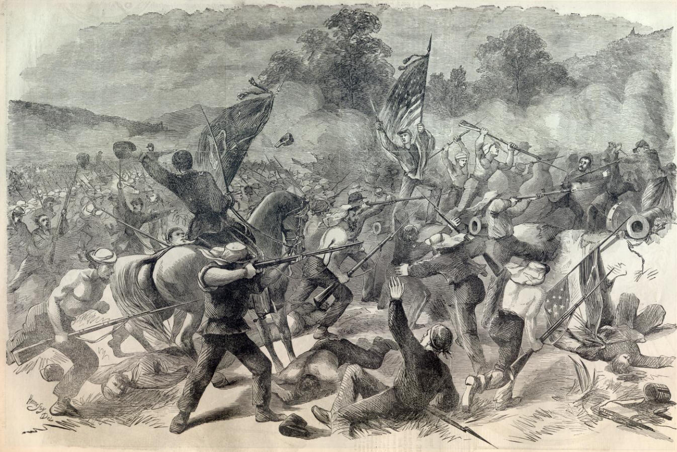 illustration of a Civil War battle